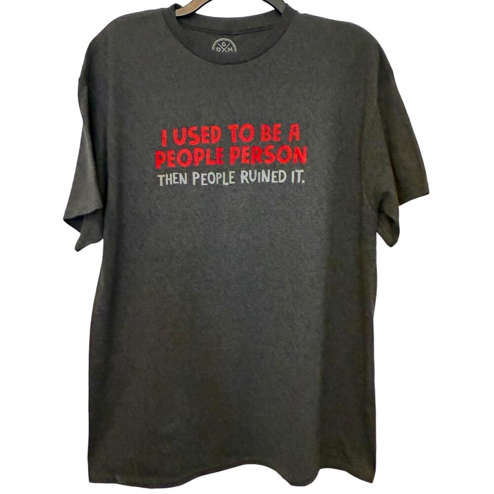 Odmart DOM People Person Tshirt Gray Short Sleeve Large